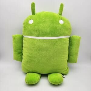 Google Android Green Robot Plush 18” Original Bugdroid Flat Design Stuffed Toy